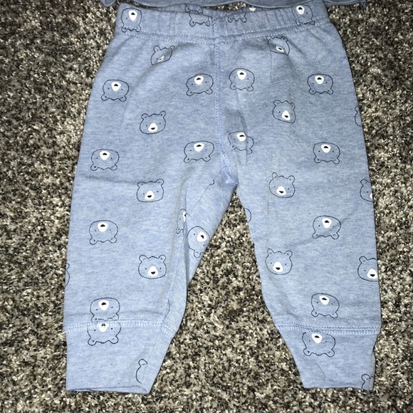 Child of Mine by Carters Blue 2 Piece Bear “Nap So Hard” Outfit Size 3-6 Months - Picture 2 of 7